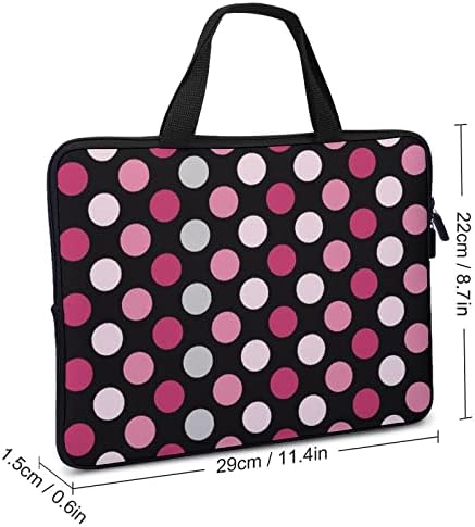 Pembe Polka Dot laptop çantası Taşıma Çantası Kol Kolu Evrak Çantası Handlebag Dizüstü Bilgisayar Koruyucu Kapak 10 İnç-17