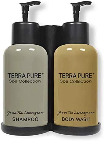Terra Pure Spa Koleksiyonu / Duvara Monte Matkapsız Duş Sabunu Dispenseri / 10.14 oz. | 300 ml'lik Şişeler | Kurcalamaya