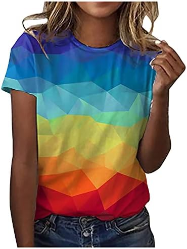 Bayan Yaz Üstleri Rahat Kısa Kollu Kravat Boya T Shirt Komik Grafik Tees Rahat Ekip Boyun Gömlek Genç Kız Sevimli Bluz