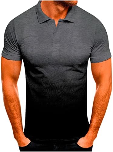 Kas polo gömlekler erkekler için Kısa Kollu Golf Tenis tişörtü Degrade Colorblock Tee Gömlek Tops Kazak Spor Forması Koyu