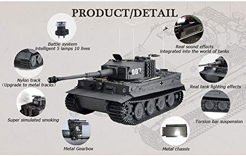 HOOBEN 1/10 Kaplan I Geç Üretim Michael Wittmann Ağır Tankı ikinci Dünya savaşı RC RTR Modeli Hobi Sarı Versiyonu