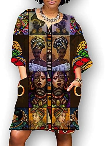 Nyybw Orta Kadın Boyun Afrika Rahat V Vintage Elbise Mini Kollu Moda Baskı kadın Elbise Elbise Kadın