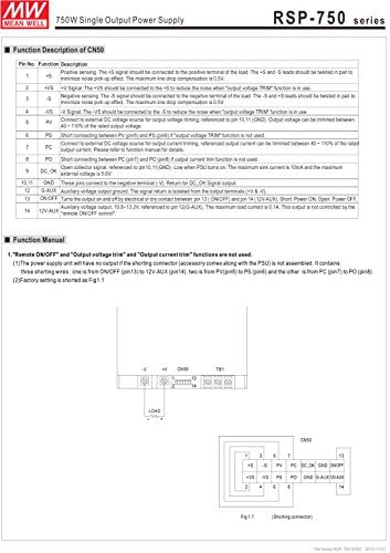 MW Ortalama Kuyu RSP-750-15 15 V 50A 750 W Tek Çıkış PFC Fonksiyonu ile Güç Kaynağı