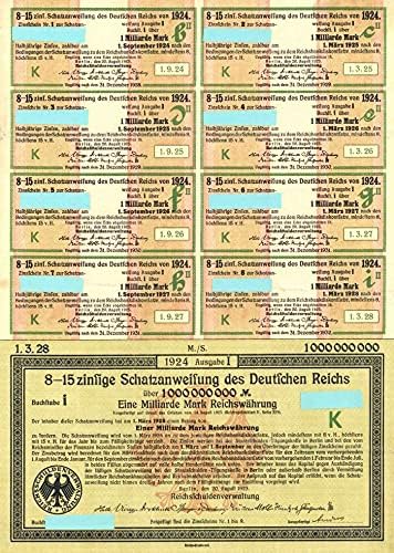 Schatzanweifung des Deutfchen Reichs 1923-1,000,000,000 German Marks Bond - 1 Billion Marks!