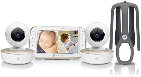 Motorola Bebek Monitörü VM855-2 Kameralı 5 WiFi Video Bebek Monitörü, Beşik Montajı-Telefon Uygulamasına Bağlanır, 1000ft