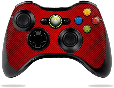 Microsoft Xbox 360 Denetleyicisi ile Uyumlu MightySkins Cilt-Kırmızı Karbon Fiber / Koruyucu, Dayanıklı ve Benzersiz Vinil