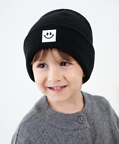 upeılxd Bebek Kış Şapka Yumuşak Sıcak Örme Bere Şapka Sevimli Gülümseme Yüz Bere Kap Erkek Kız için