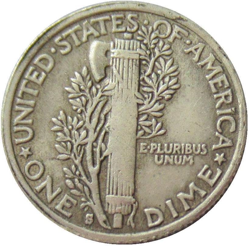 ABD 10 Cent 1916 Gümüş Kaplama Çoğaltma hatıra parası
