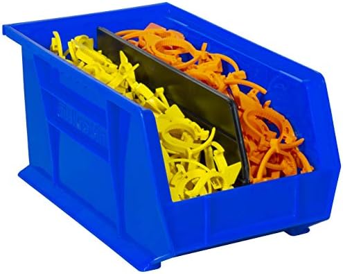 Akro-Mıls 30240 AkroBins Plastik Saklama Kutusu Asılı İstifleme Kapları, Mavi, (12'li Paket) ve 30234 AkroBins Plastik Saklama