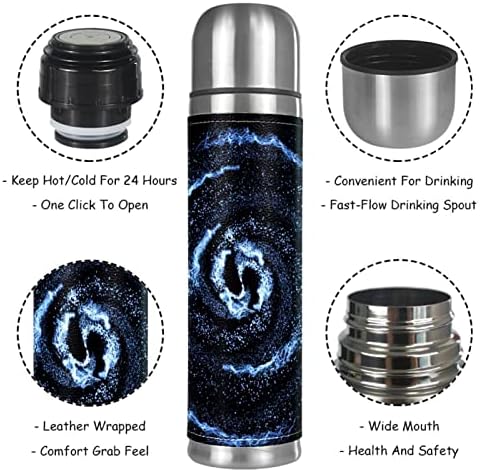 Uzay Galaxy Evren Vakum Yalıtımlı Paslanmaz Çelik Termos Şişeler 16 oz, Kullanımlık Sızdırmaz BPA Içermeyen Su Şişesi ile