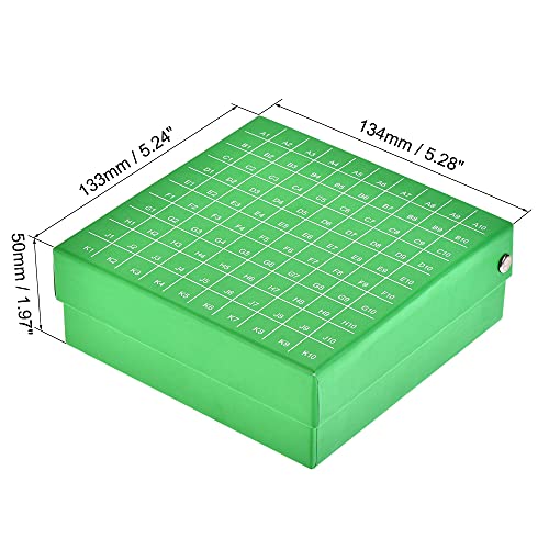 uxcell santrifüj tüpü Dondurucu saklama kutusu 100 Kuyu Su Geçirmez karton tutucu Yeşil 1.5/1.8 / 2ml Mikro Santrifüj Tüpleri