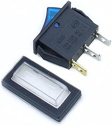 HWGO 1 ADET KCD3 Güç Anahtarı 15A/20A 125V / 250V 3 Pin Rocker Anahtarı Beyaz Şeffaf Silikon Su Geçirmez koruyucu kapak Dikdörtgen
