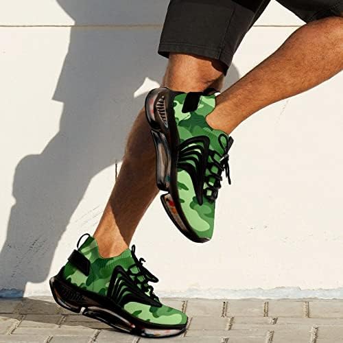 GJETFDAP 3D Baskılı Kamuflaj Sneakers, Trail Koşu yürüyüş ayakkabısı Üzerinde Kayma Hafif Nefes Örgü Moda Sneakers, Rahat