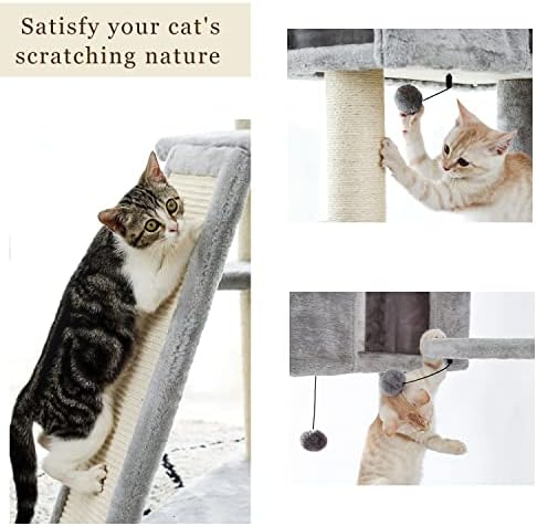 SXNBH Kedi Yavru tırmalama sütunu Ağacı Oyuncak Fare ile Üst Düzey Yatak Rahatlatıcı Scratch Sisal Oynamak için