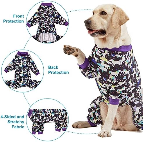 LovinPet Büyük Cins Köpek Giysileri, Büyük Köpekler için Yara Bakımı/Ameliyat Sonrası İyileşme Gömleği, Uzayda Tek Boynuzlu