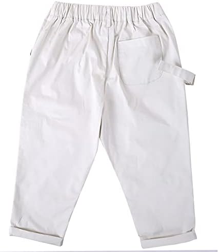 DOVORSY Bebek Yürüyor Boys pamuklu pantolonlar Cepler Uzun Pantolon Çocuk Elastik Bel Erkek Sweatpants