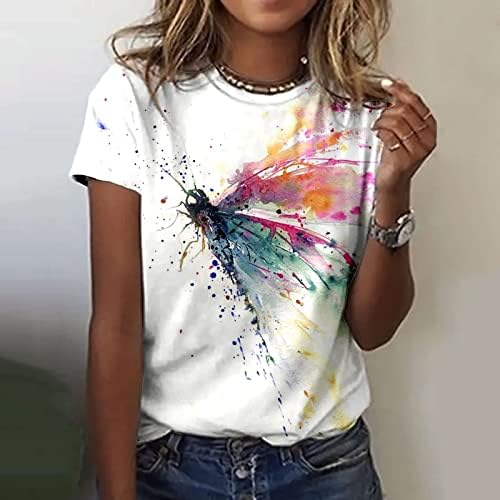 Yaz Sonbahar pamuklu bluz Genç Kız Giyim Kısa Kollu Ekip Boyun Grafik Üst Tshirt Kadınlar için 53 53