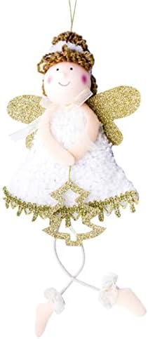 Noel Çekme Çelenk Noel Melek Kolye Kumaş Peluş Aşk Kız Noel Bebek Kolye Noel Ağacı Dekorasyon (C, Bir Boyut)