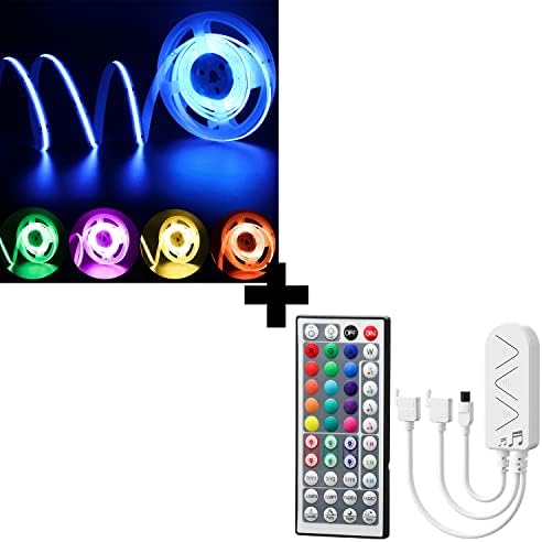 PAUTIX RGB COB LED şerit ışık 16.4 ft/5 m, UL listelenen 24 V renk değiştiren ışık şeritleri 840 LEDs / m renkli esnek bant