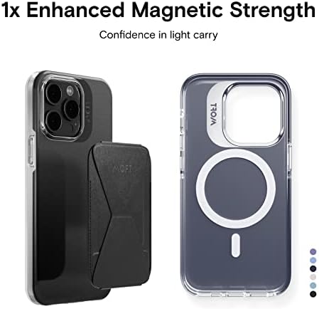 MOFT Manyetik 14 Pro iPhone Kılıfı ve Telefon Cüzdan Standı Yapış Seti, 3 kart tutucu, 3 Açılı Stand, Düşmeye Dayanıklı,