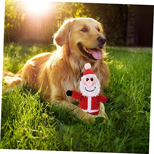 Ipetboom 1 adet Pet Noel Oyuncaklar Yavru Diş Çıkarma Oyuncak Çiğnemek Oyuncaklar Yavru Santa doldurulmuş oyuncak Sert Köpek