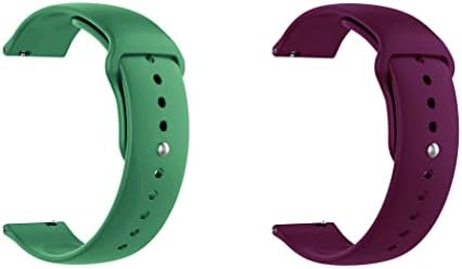 BİR KADEME Hızlı Bırakma saat kayışı İle Uyumlu Amazfit Neo Silikon saat kayışı Düğme Kilidi ile, 2'li paket (Yeşil ve Mor)