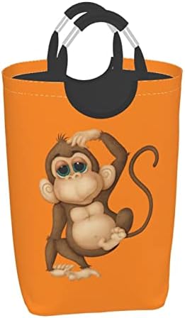 50l Kare Kirli giysi saklama Çantası Katlanabilir / Saplı / Sevimli Maymun İçin Uygun Banyo Dolabı Ev Depolama Seyahat