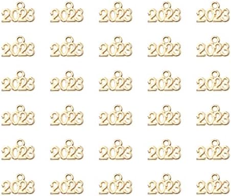 SOWAKA 100 Adet 2023 Takılar Metal Yıl Takılar Mektubu Kolye Takı Yapımı için Kiti Bilezik Kolye Küpe Anahtarlık Mezuniyet