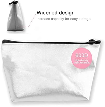 SCIXITI kaktüs beyaz taban Ferah Kozmetik Çantası Makyaj Çantaları, Küçük Makyaj Çantası Seyahat Tuvalet Organizatör Fermuarlı