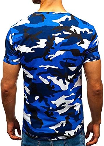 DGHM-JLMY erkek Kamuflaj Rahat kısa kollu tişört Moda Rahat İnce Camo Baskılı Üst Kas spor tişört Gömlek