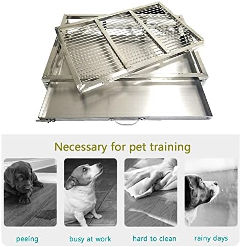 HORV köpek kumu Kutusu Metal Lazımlık Eğitmen Pet Lazımlık Ev Ped Tutucu Kapalı Açık Tuvalet Paslanmaz Çelik Eğitim Tepsi