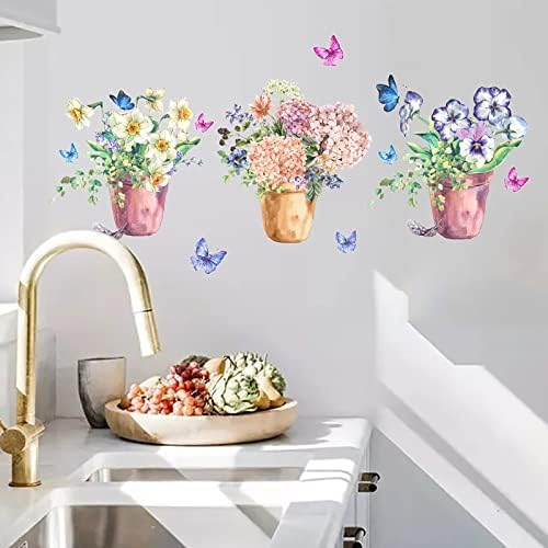 3D Vinil Çıkarılabilir Duvar Sticker DIY Yeşil Bitkiler Çıkartmaları Oturma Odası Yatak Odası mutfak dekoru Çocuklar duvar