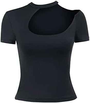 Egzersiz Tees kadın Moda Rahat Delikli İnce Kısa Kollu Üst İnce T Shirt Çizgili Uzun Kollu Gömlek