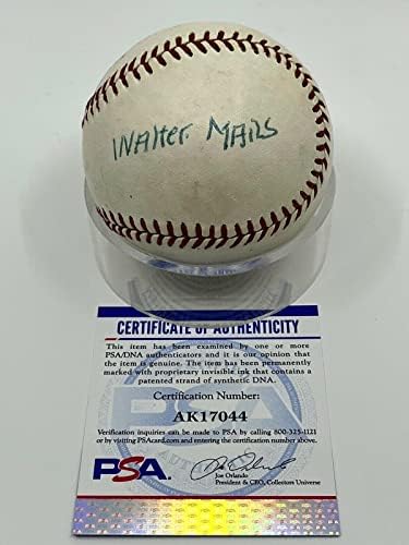 Walter Duster, Kızılderililere Babe Ruth Beyzbol PSA DNA İmzalı Beyzbol Toplarını İmzalayarak İmza Attı