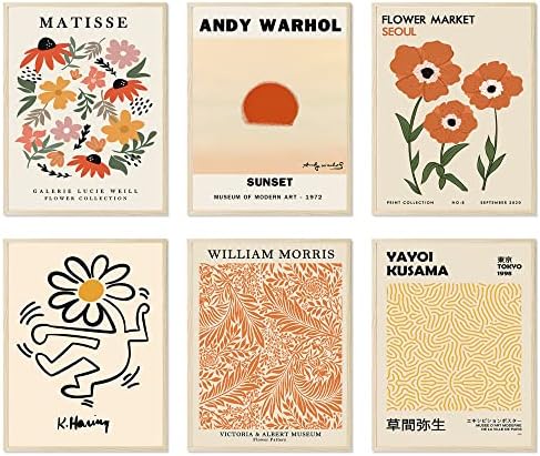 Matisse Duvar Sanat Baskılar, Minimalist Çiçek Pazarı Posterler, Vintage Galeri Mix Sergi Seti Matisse Baskılar & William