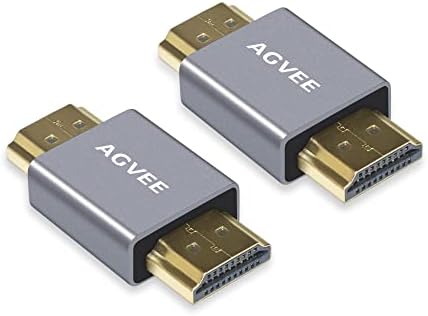 AGVEE 2 Paket HDMI Erkek-Erkek Adaptör, HDMI Tip-A 2.0 4k@60HZ Kuplör Genişletici Konnektör, TV Stick için Metal Kabuk Uzatma