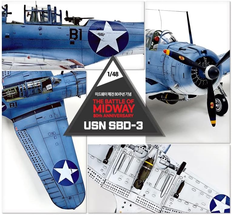 Akademi Hobi Plastik Model Kitleri 1/48 Ölçekli USN SBD-3 (Midway Savaşı 80th Yıldönümü)