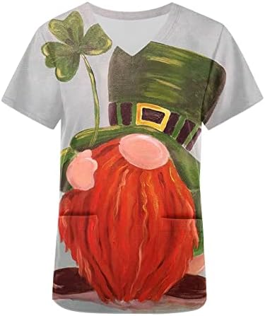 Giyim Moda Kısa Kollu V Yaka Grafik Fırçalayın Üst Tee Bayan Gömlek Yaz Sonbahar Kadın Cepler ile 0K 0K