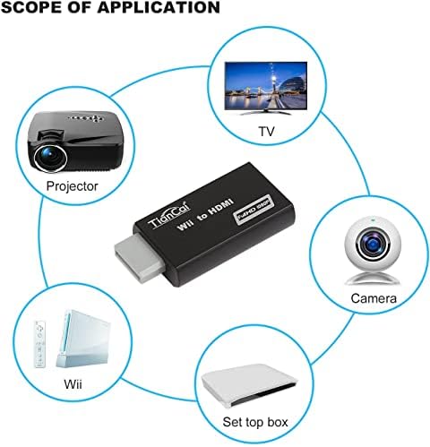 Tohilkel Wii HDMI Dönüştürücü Adaptör, Wii HDMI 1080 P Dönüştürücü ile 3.5 mm Ses Çıkışı için Nintendo için Akıllı TV