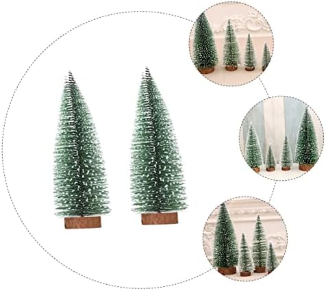 TOYANDONA 2 adet Mini Noel Ağacı Mini Çam Ağacı şişe fırçası Ağaçları El Sanatları için Buzlu Noel Ağaçları Mini Ev Süsleme