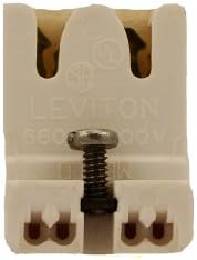Leviton 13451-NX Orta Taban, T8 OnlyBi-Pin, Standart Floresan Lamba Tutucu, Düşük Profil, Vidalı Montaj, Düz Çift Kenarlı,