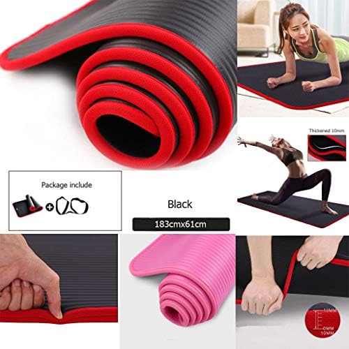 Balakie Tüm Amaçlı Yoga Mat 0.4 in Kalınlaşmış Kenarlı egzersiz matı Kaymaz Yoga Mat Battaniye için Taşıma Askısı ile Kapalı