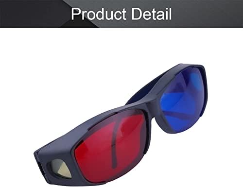 Heyiarbeit Kırmızı-Mavi 3D Gözlük Plastik Çerçeve Siyah Reçine Lens 3D Film Oyunu-Ekstra Yükseltme Tarzı