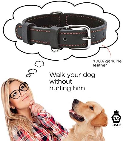 Köpek Tasması-Çift Dikişli Dikişli Ayarlanabilir Deri Köpek Tasması-Deri Köpek Tasması (Küçük, Siyah ve Kırmızı Dikiş)