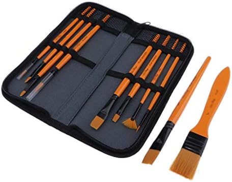 UXZDX CUJUX Boya Fırçaları Seti, 10 Adet Naylon saç fırçaları Akrilik Yağ Suluboya Sanatçı