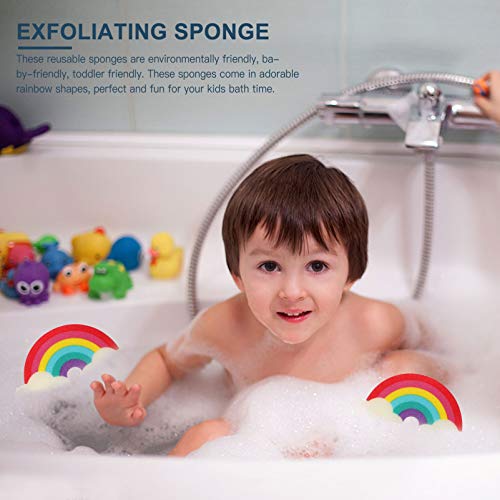 SOLUSTRE Lif Kabağı 2 adet Gökkuşağı Bebek Duş Sünger Fırçalar Yıkayıcılar Peeling Sünger Bebek Banyo Duş Fırçaları Banyo