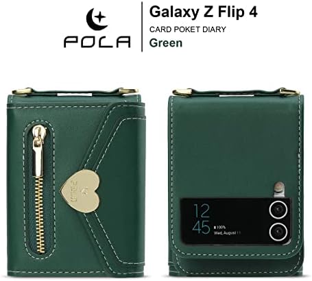 Kadın Cüzdan çanta Samsung Galaxy Z Flip 4 5G Durumda Crossbody Kredi kartı Tutucu ile Kayış Kordon Kickstand Flip Deri Fermuar