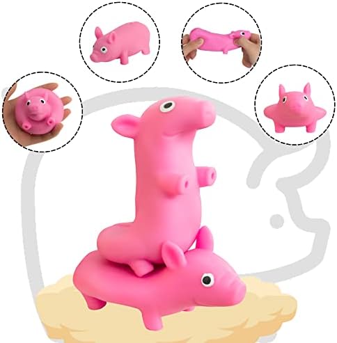 Holgosiu Squishy Domuz Stres Squishy Piggie Sıkmak Oyuncak Anti-Anksiyete Komik Pembe Domuz Oyuncak Ribaund Topu Kıpır Kıpır