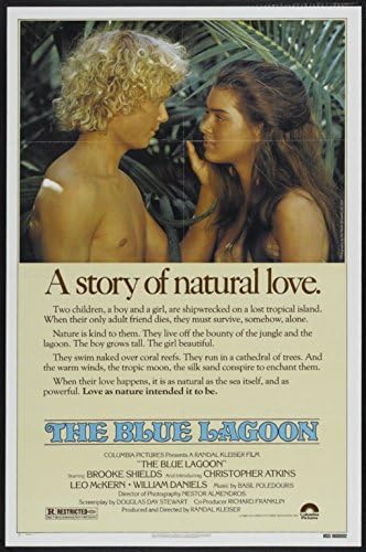 MAVİ LAGÜN 27 x 41 Orijinal Film Afişi Bir Sayfa 1980 Katlanmış Brooke Shields Christopher Atkins