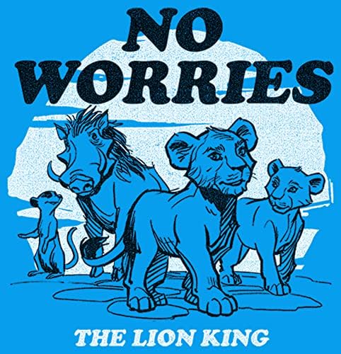 Çocuğun Aslan Kral Hiçbir Endişe Karikatür T-Shirt